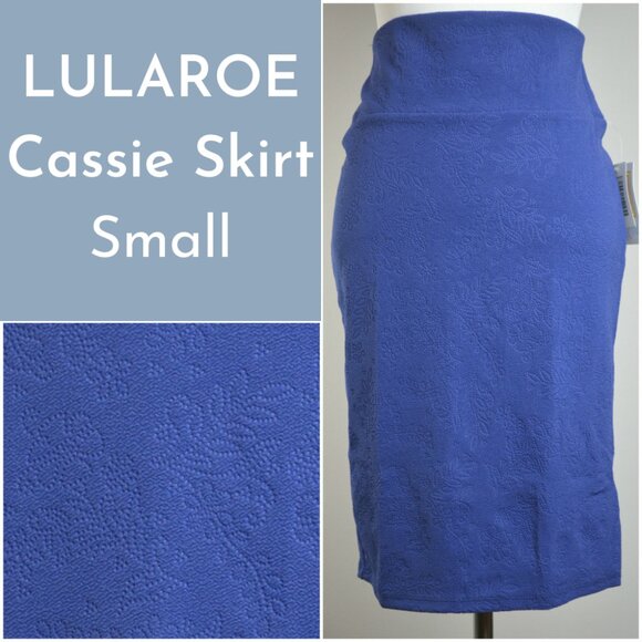 Lularoe Embossed Floral Print Cassie Skirt Small - Picture 1 of 3